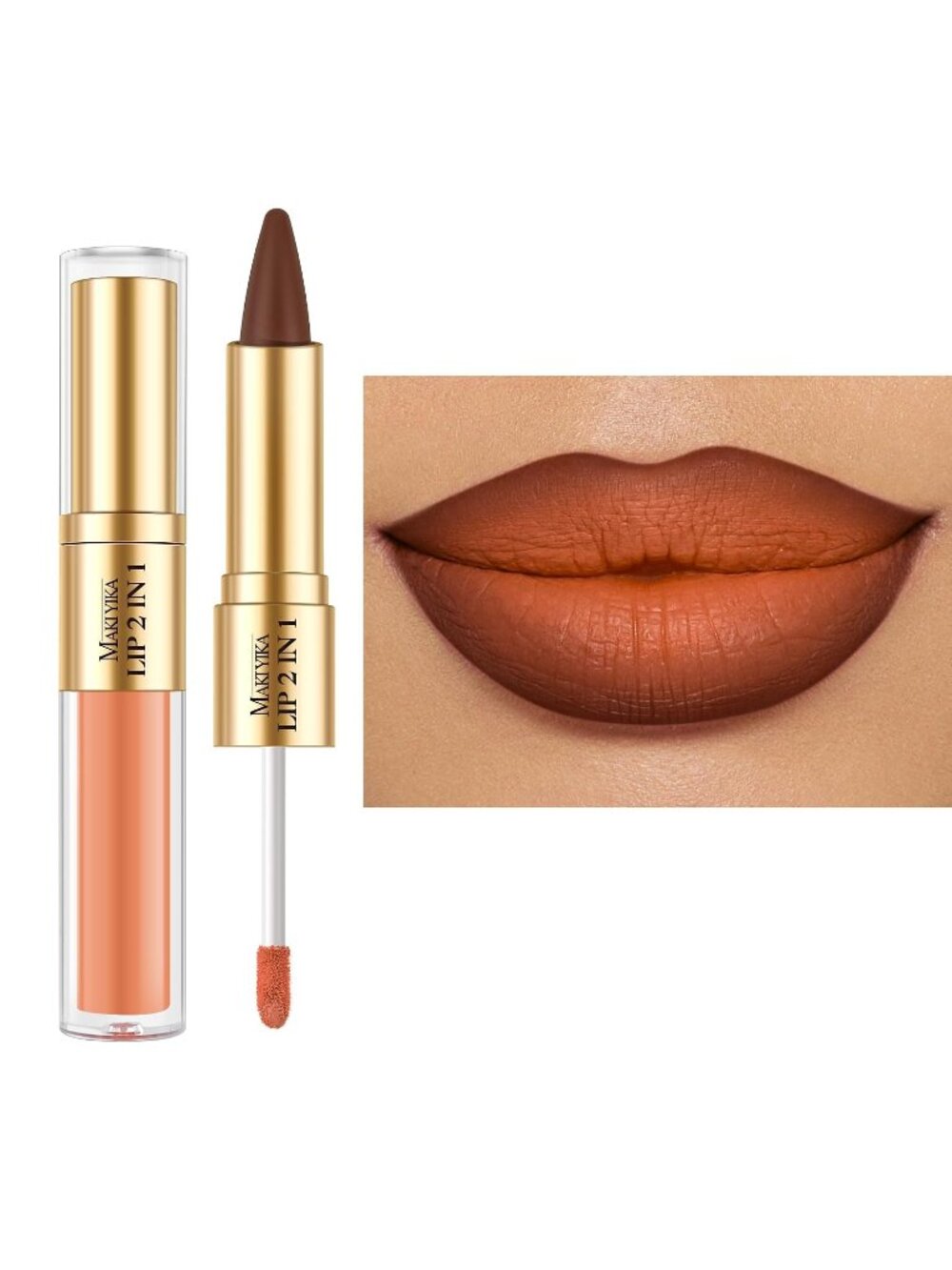 Women's LGA06 2-in-1 Long Lasting Ombre Lips Double-Ended Matte Liquid Lipstick